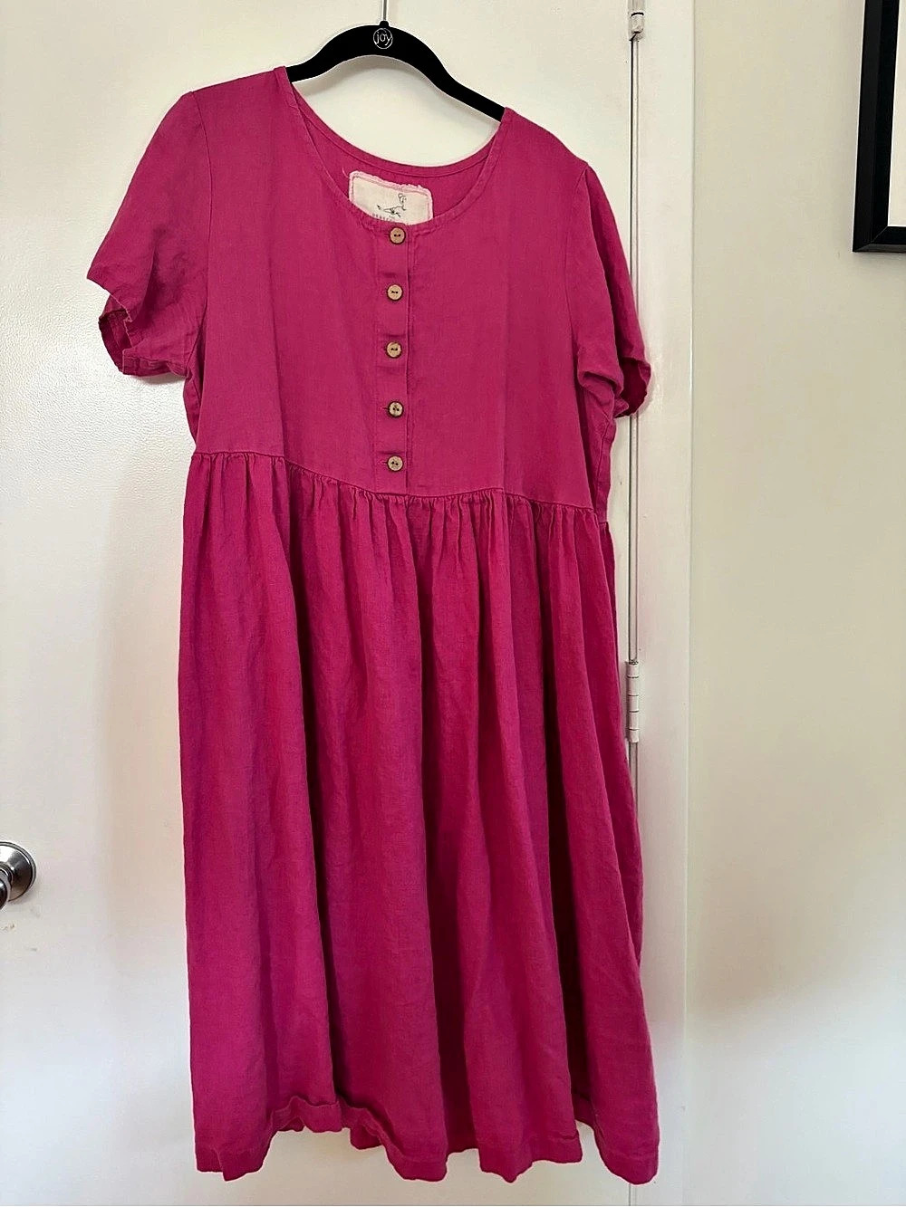 NotPerfectLinen Mama Midi Dress in Pink XL